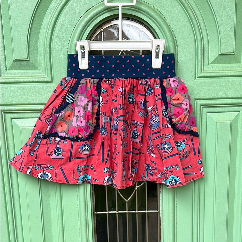 Matilda Jane Girls Size 4 Pink and Blue Skirt